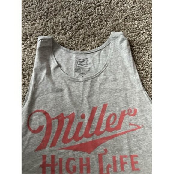Miller High Life Tank Top Muscle Shirt Mens Size Medium Gray Pullover Casual - Picture 4 of 10